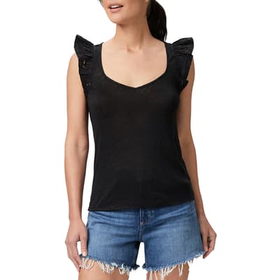 Black Linen Giulia Vest Top