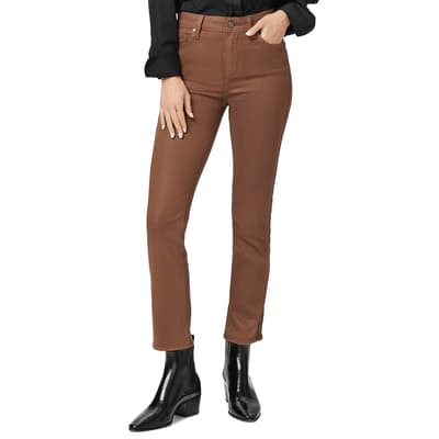 Brown Coated Cindy Straight Leg Jeans