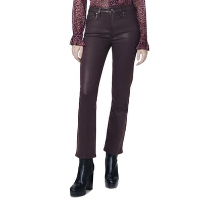 Plum Coated Cindy Straight Leg Jeans