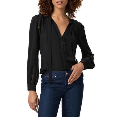 Black Silk Gardena Blouse