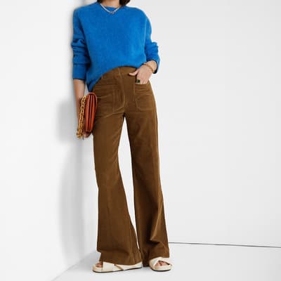 Brown Alina Patch Pocket Bootcut Trousers