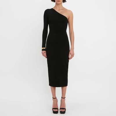 Black VB Body One Shoulder Midi Dress