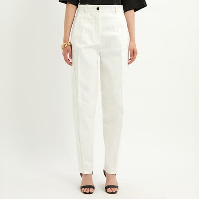 White High Waisted Panelled Jeans