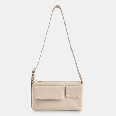 Taupe Tilda Pocket Detail Leather Bag