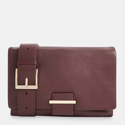 Burgundy Teo Crossbody Leather Bag