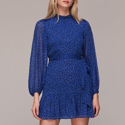 Blue Star Print Dobby Dress