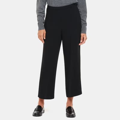 Black Wide Leg Cropped Trousers