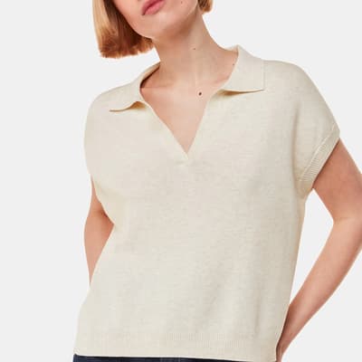 Beige Lyla Cotton Blend Polo Shirt