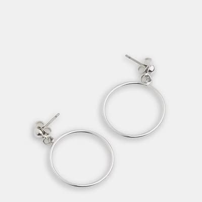 Silver Mini Stud Hoop Earrings