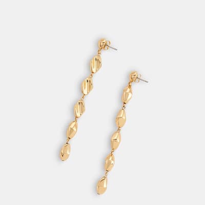 Gold Molten Beaded Earrings