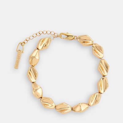 Gold Molten Beaded Bracelet