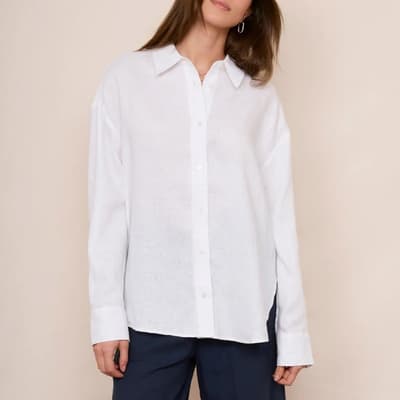 White Thomasina Linen Shirt 