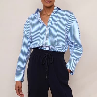 Blue Stripe Thomasina Linen Shirt 