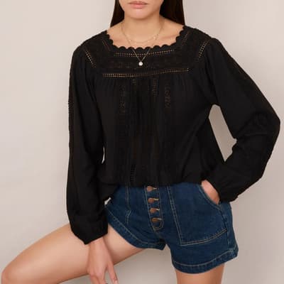 Black Cotton Devina Top 