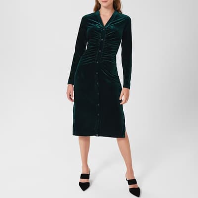 Dark Green Hatty Velvet Dress