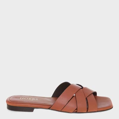 Brown Leather Annie Flat Sandal