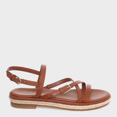 Brown Leather Ashley Flat Sandal