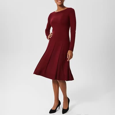 Red Calla Knit Wool Blend Dress