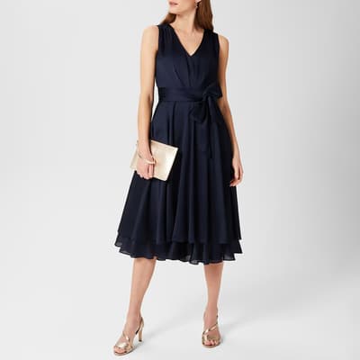 Navy Viola Tie Dress