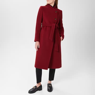 Red Asher Wool Blend Coat