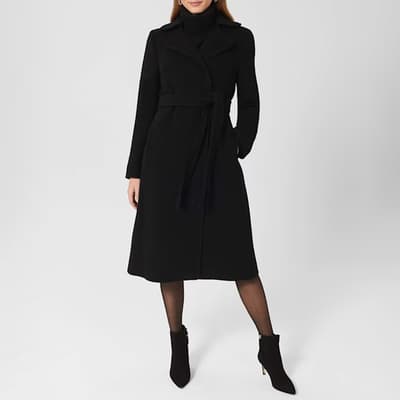 Black Carissa Wrap Coat