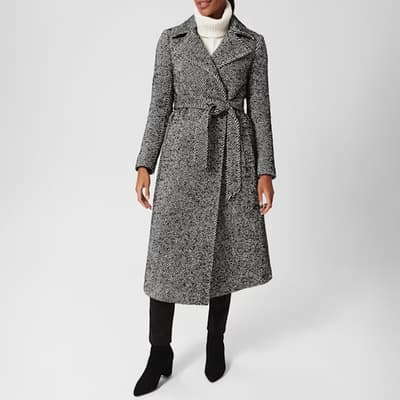 Black Gerrie Wrap Wool Blend Coat