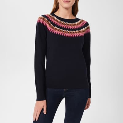 Navy Greta Fairisle Jumper