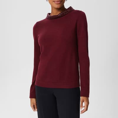 Burgundy Esther Wool Blend Jumper