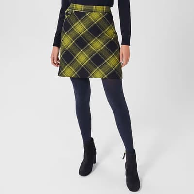 Green Arianne Wool Mini Skirt