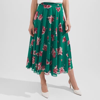 Green Carly Midi Skirt