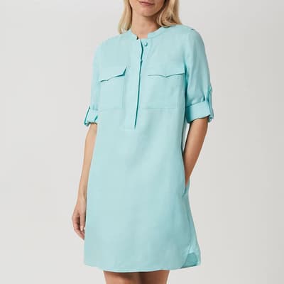 Blue Milla Linen Blend Dress