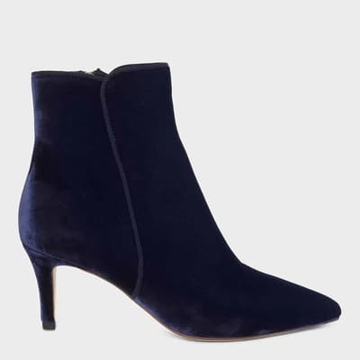 Navy Velvet Elida Ankle Boot