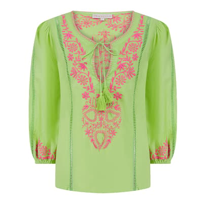 Lime & Neon Pink Camilla  Top