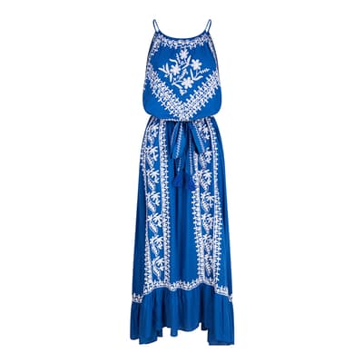 Blue Poppy Maxi Dress