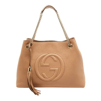 Beige Soho Hobo Shoulder Bag