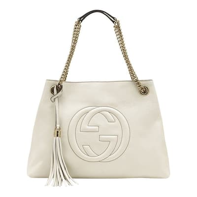 White Soho Hobo Shoulder Chain Bag