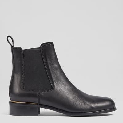 Black Ezra Leather Chelsea Boots