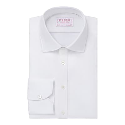 White Stripe Tailored Fit Twill Cotton Shirt