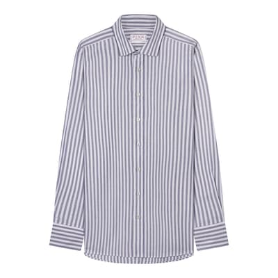 Blue Stripe Classic Fit Woven Cotton Shirt