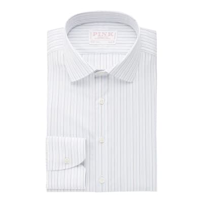 Blue Fine Stripe Slim Fit Cotton Shirt