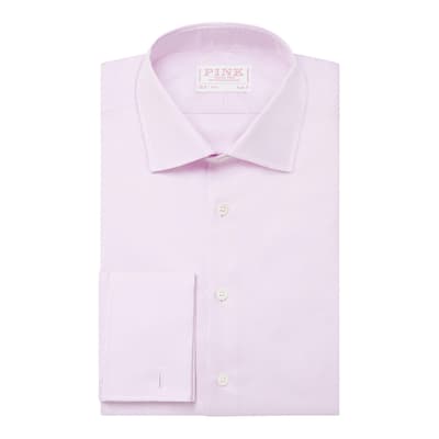 Pink Slim Fit Twill Cotton Shirt