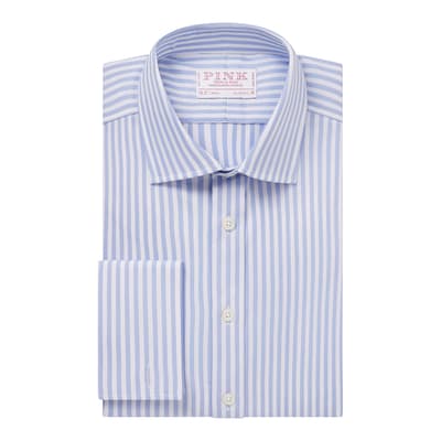 Blue Striped Classic Fit Cotton Shirt