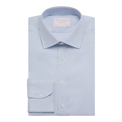 Blue Micro Check Tailored Fit Cotton Shirt