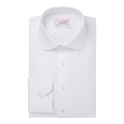 White Stripe Classic Fit Twill Cotton Shirt