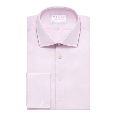 Pink Jacquard Classic Fit Cotton Shirt