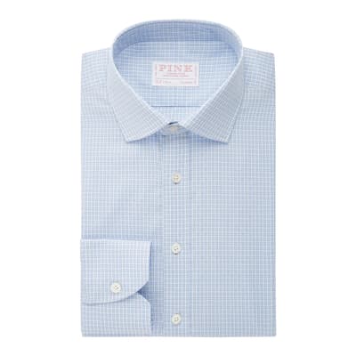 Blue Check Classic Fit Dobby Cotton Shirt