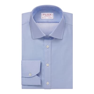 Blue Tailored Fit Dobby Cotton Shirt