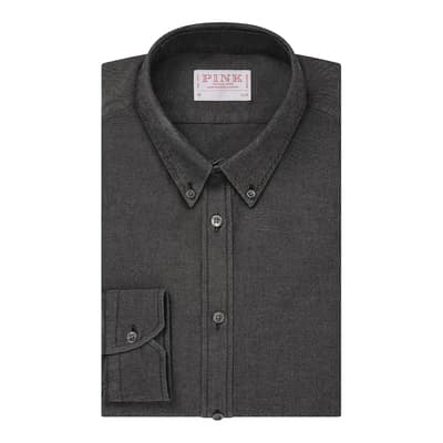 Grey Slim Fit Oxford Cotton Shirt