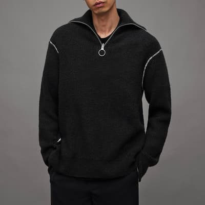 Black Asteroid Half Zip Jumper