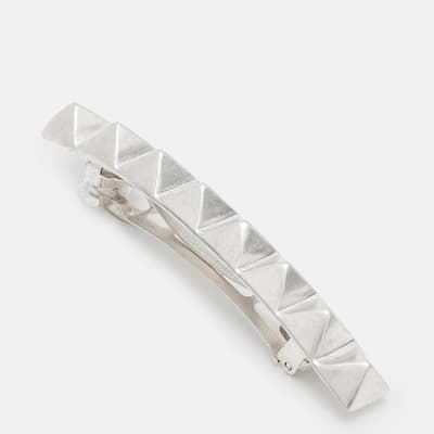 Silver Pyramid Hair Clip